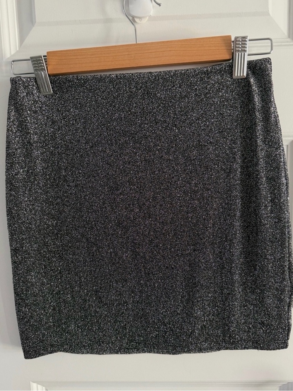 Naked Wardrobe Shimmer Pencil mini skirt  - gunmetal - Picture 2 of 6